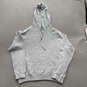 Vince Hoodie Womens Large Gray Thermal Knit Pullover Kangaroo Pocket Casual